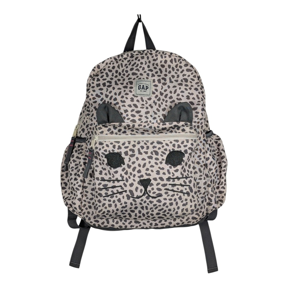 GAP Kids Cheetah Print Cat Face Junior Backpack Book Bag School Bag Animal Ears